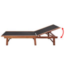 Sun Lounger Solid Acacia Wood and Textilene