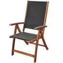 Folding Garden Chairs 2 pcs Solid Acacia Wood and Textilene