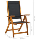 Folding Garden Chairs 2 pcs Solid Acacia Wood and Textilene