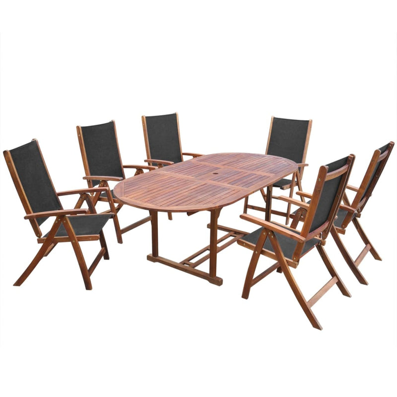 7 Piece Outdoor Dining Set Solid Acacia Wood