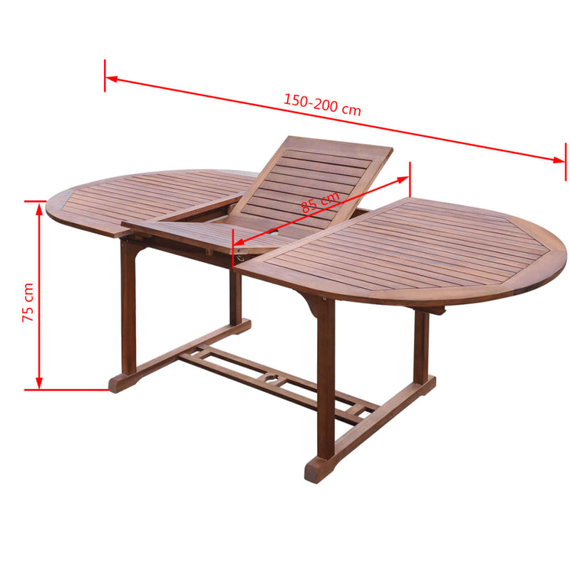 7 Piece Outdoor Dining Set Solid Acacia Wood