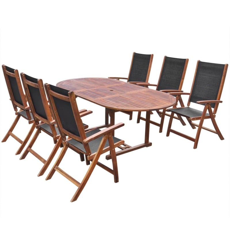 7 Piece Outdoor Dining Set Solid Acacia Wood