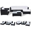 6 Piece Garden Lounge Set with Cushions Poly Rattan Black