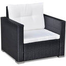 6 Piece Garden Lounge Set with Cushions Poly Rattan Black