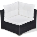 6 Piece Garden Lounge Set with Cushions Poly Rattan Black