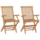 Folding Garden Chairs 2 pcs Solid Teak Wood