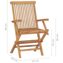 Folding Garden Chairs 2 pcs Solid Teak Wood