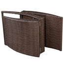 Folding Sun Lounger with Cushion Poly Rattan Brown