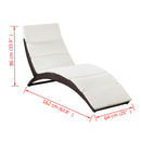Folding Sun Lounger with Cushion Poly Rattan Brown