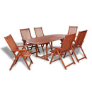 7 Piece Outdoor Dining Set Solid Acacia Wood