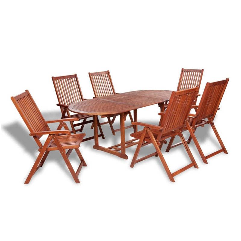 7 Piece Outdoor Dining Set Solid Acacia Wood
