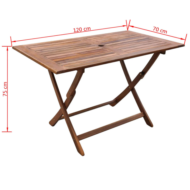 Garden Table 120x70x75 cm Solid Acacia Wood