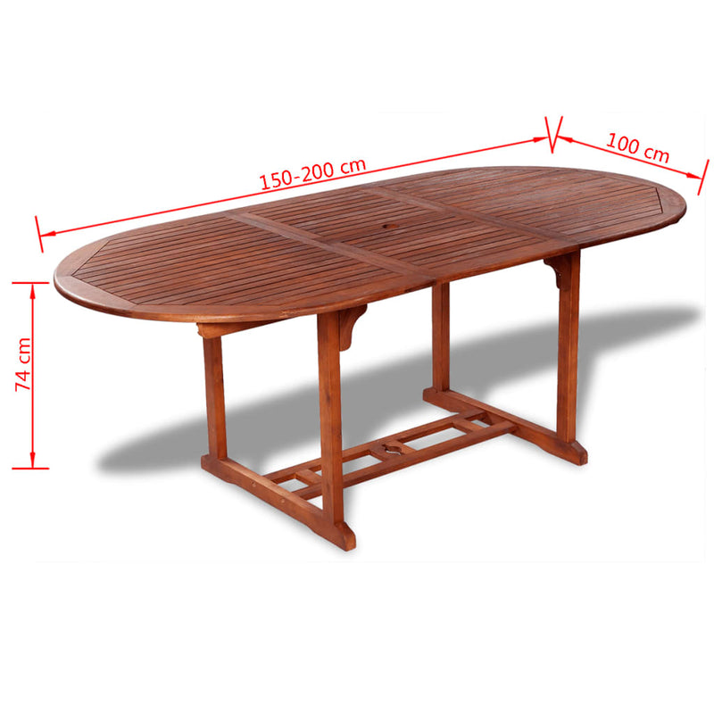 Garden Table 200x100x74 cm Solid Acacia Wood