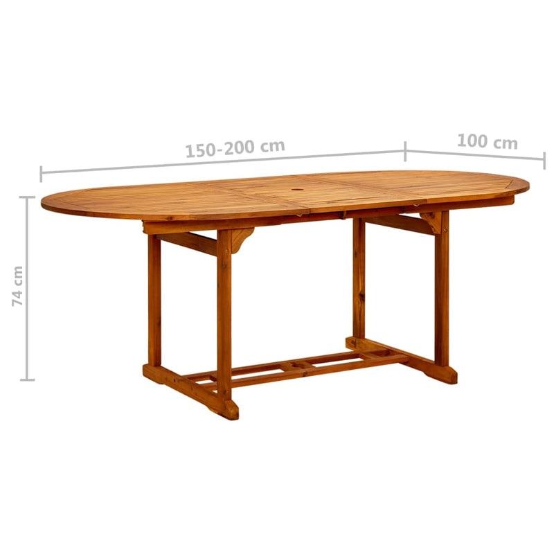 Garden Table 200x100x74 cm Solid Acacia Wood