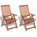 Folding Garden Chairs 2 pcs Solid Acacia Wood Brown