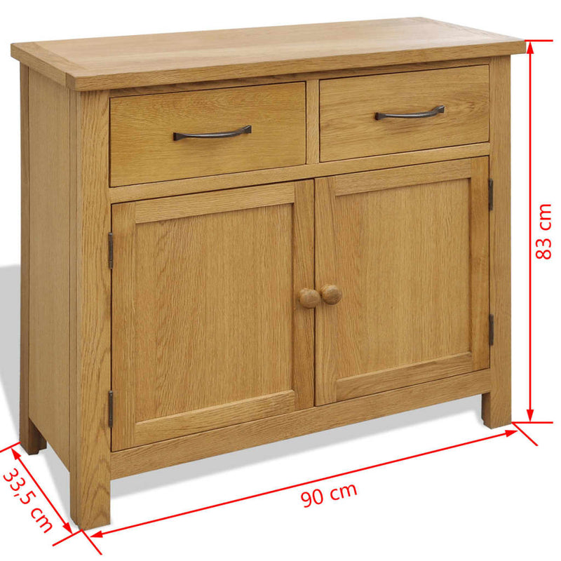 Sideboard 90x33,5x83 cm Solid Oak Wood