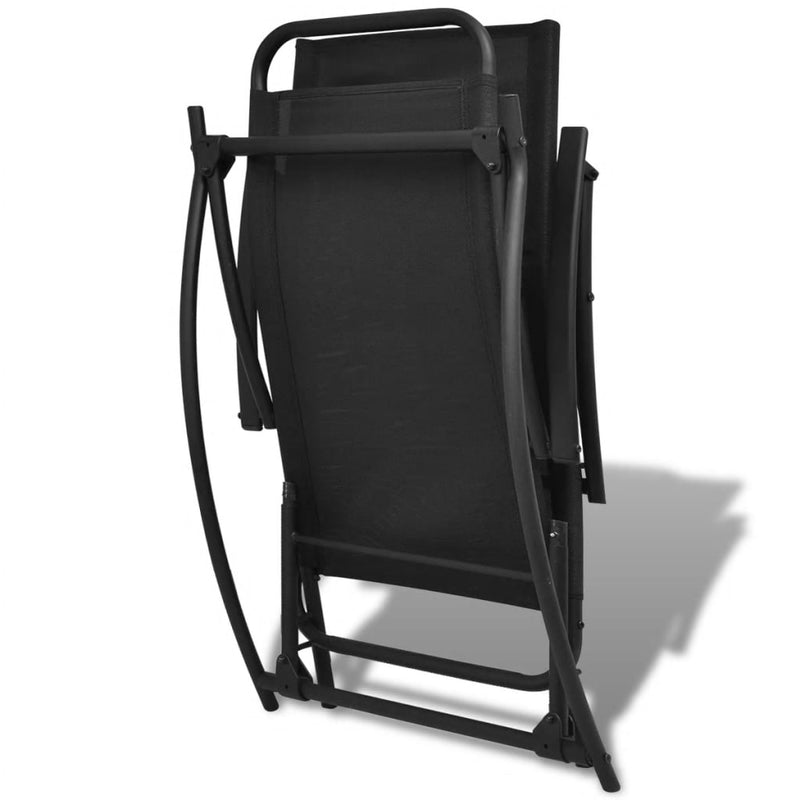 Garden Rocking Chair Steel and Textilene Black