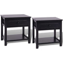 Bedside Cabinets 2 pcs Wood Black