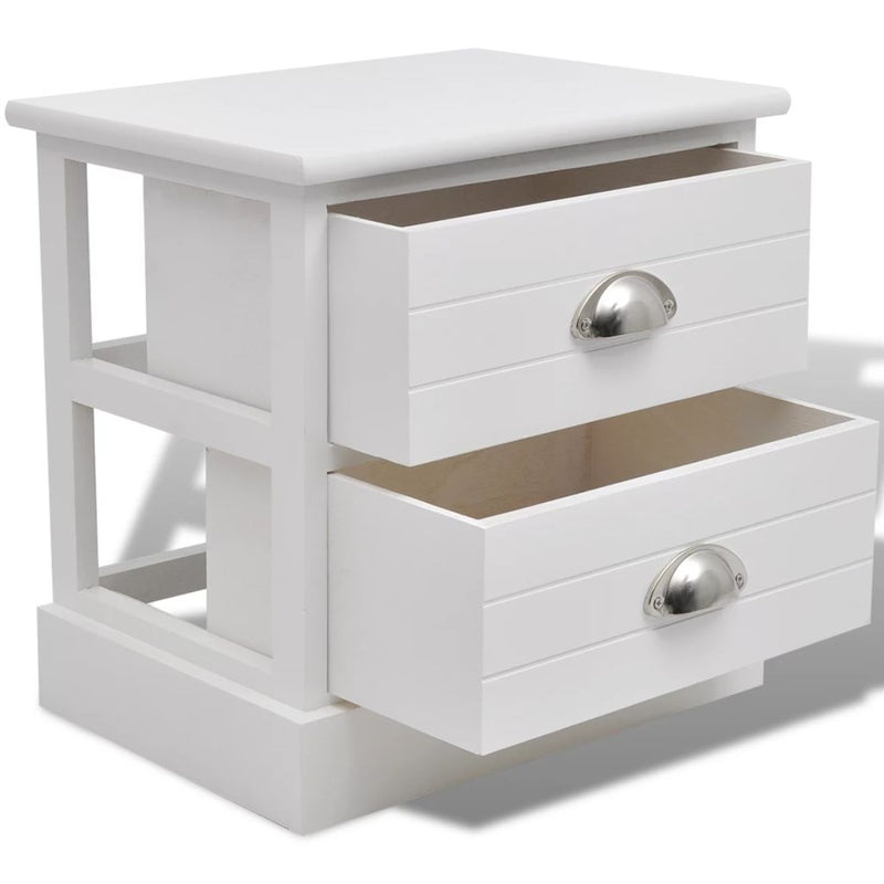 French Bedside Cabinet White