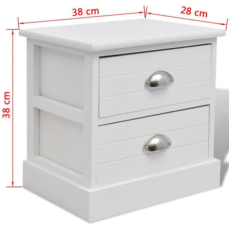 French Bedside Cabinet White