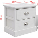 French Bedside Cabinets 2 pcs White