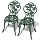 3 Piece Bistro Set Cast Aluminium Green