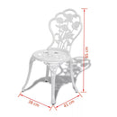 3 Piece Bistro Set Cast Aluminium White