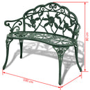 Garden Bench 100 cm Cast Aluminium Green