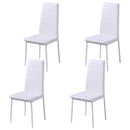 Five Piece Dining Table Set Black and White
