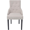 Dining Chairs 4 pcs Cream Grey Fabric