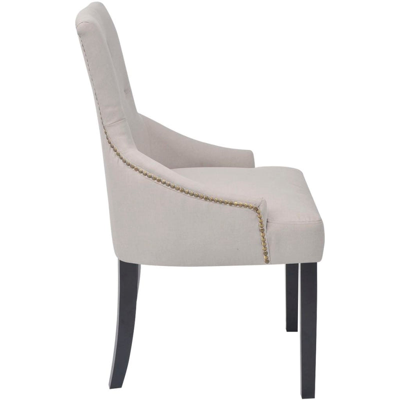 Dining Chairs 4 pcs Cream Grey Fabric