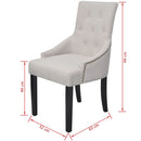 Dining Chairs 6 pcs Cream Grey Fabric