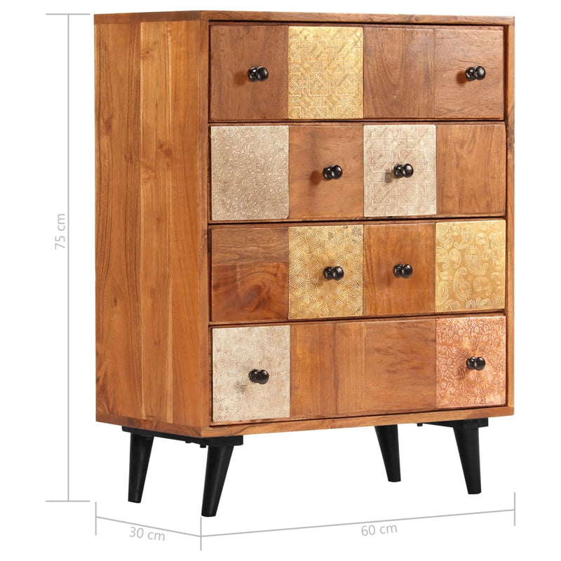 Chest of Drawers 60x30x75 cm Solid Acacia Wood