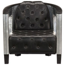 Aviator Armchair Black Real Leather