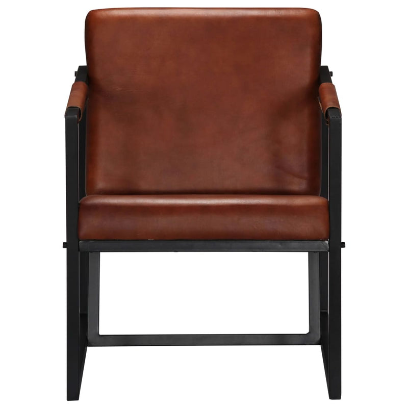 Armchair Brown Real Leather