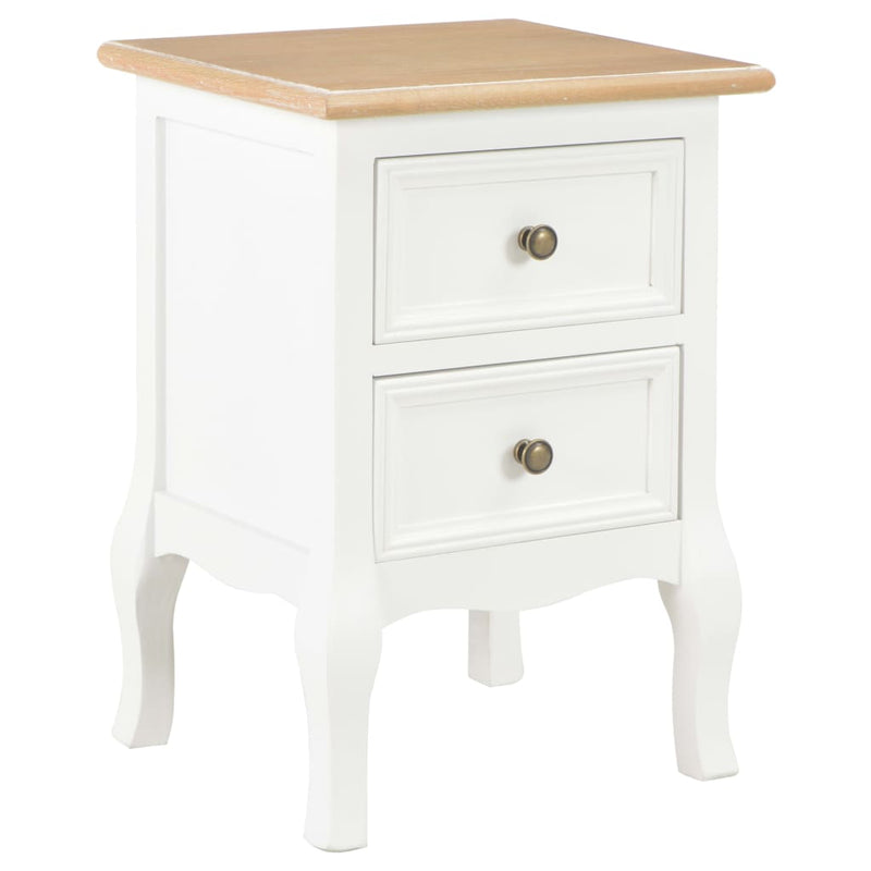 Bedside Cabinet 2 pcs White 35x30x49 cm MDF