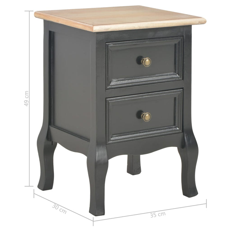 Bedside Cabinets 2 pcs Black 35x30x49 cm MDF