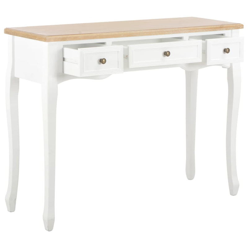 Dressing Console Table with 3 Drawers White