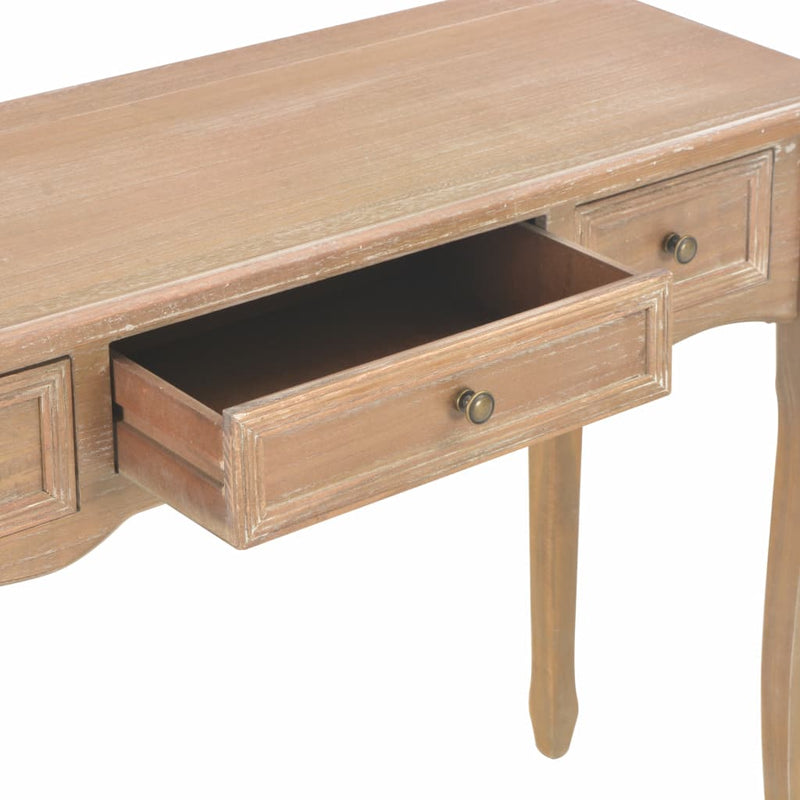 Dressing Console Table with 3 Drawers Brown