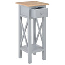 Side Table Grey 27x27x65.5 cm Wood