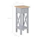 Side Table Grey 27x27x65.5 cm Wood