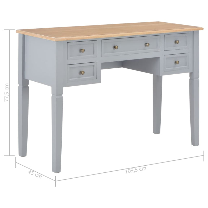 Writing Desk Grey 109.5x45x77.5 cm Wood