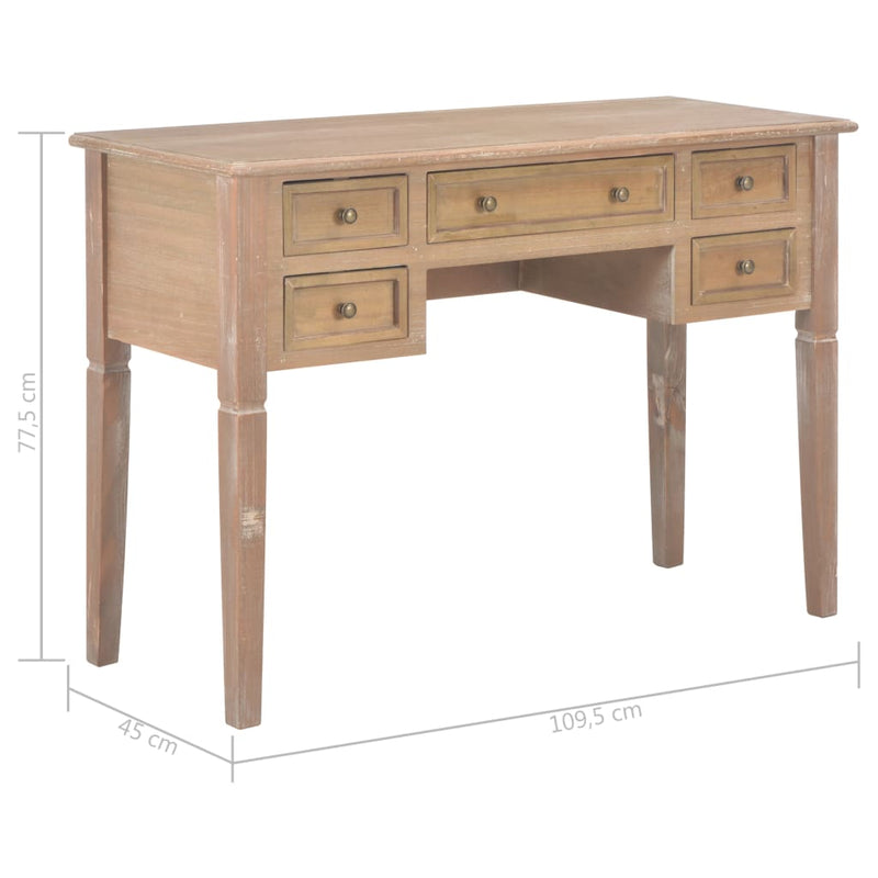 Writing Desk Brown 109.5x45x77.5 cm Wood