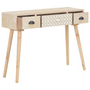 Console Table with 3 Drawers 100x30x73 cm Solid Pinewood