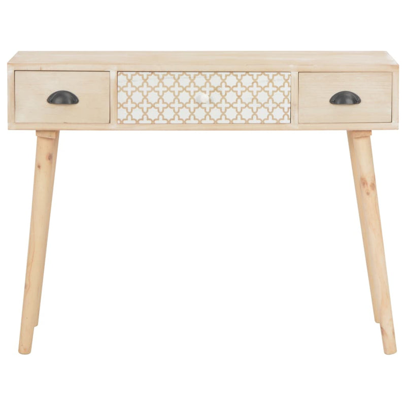 Console Table with 3 Drawers 100x30x73 cm Solid Pinewood