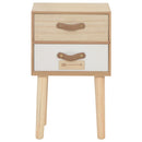 Bedside Cabinet with 2 Drawers 30x25x49.5 cm Solid Pinewood