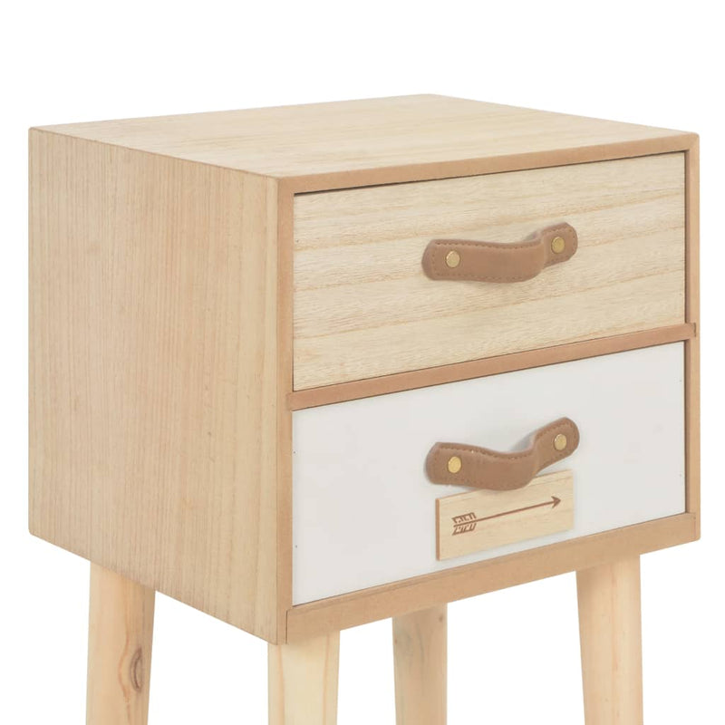 Bedside Cabinet with 2 Drawers 30x25x49.5 cm Solid Pinewood