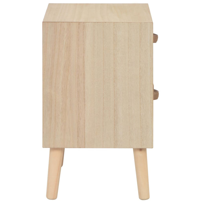 Bedside Cabinet with 2 Drawers 40x30x49.5 cm Solid Pinewood