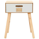 Bedside Table with a Drawer 44x30x58.5 cm Solid Pinewood