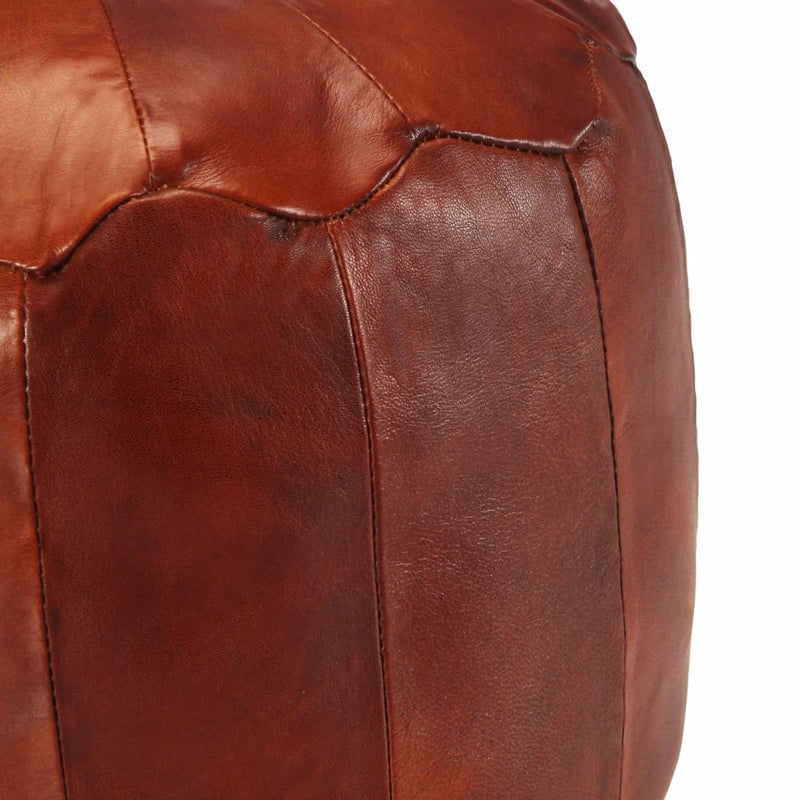 Pouffe Tan 40x35 cm Genuine Goat Leather